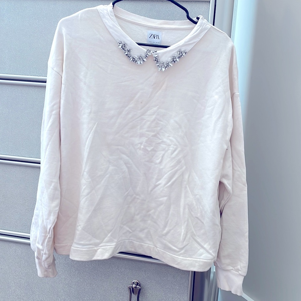 Cream sweatshirt., Zara., Large